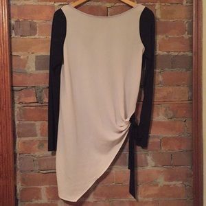 ZARA Black & White Side Tie Blouse